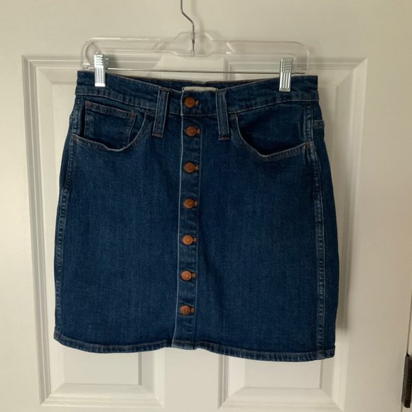 Madewell Dresses & Skirts - Madewell Stretch Denim Straight Button-Front Mini Skirt, Size 29